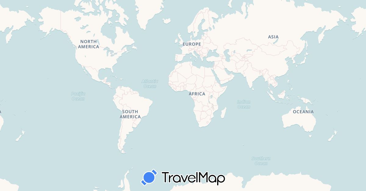 TravelMap itinerary: driving, bus, plane, train, hiking, boat, motorbike, electric vehicle in United Arab Emirates, Argentina, Australia, Belgium, Benin, Brazil, Cook Islands, Chile, Cameroon, Germany, Indonesia, Kenya, Sri Lanka, Maldives, Malaysia, New Zealand, Singapore, Tanzania (Africa, Asia, Europe, Oceania, South America)